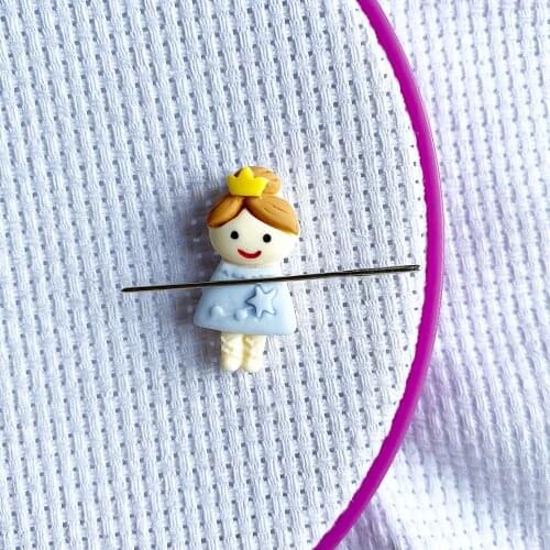 Princess Needle Minder for Cross Stitch, Cartoon Lovely Girl Needle Holder for Embroidery
