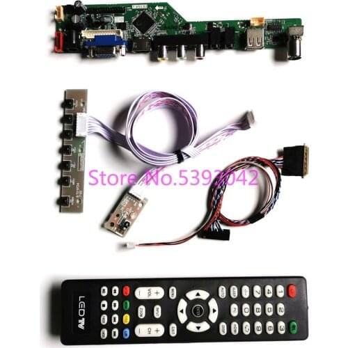 KIT for B133XW03 V.0/V.1/V.2/V.3/V.4/V.5 1366*768 remote+keyboard analog VGA USB AV LCD 40-Pin LVDS TV control drive board