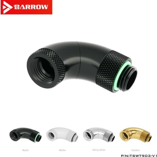 Barrow White Black Silver Three Rotary 90-Degree rotatable IG1 / 4 extender water cooling fittings TSWT903-V1