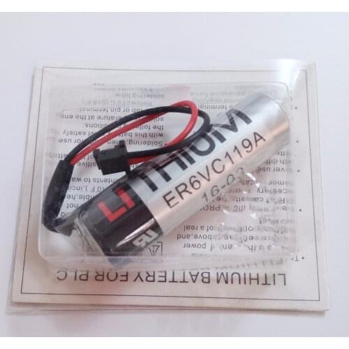 10PCS/lot Original New ER6V ER6VC119A Battery 3.6V 2000mAh PLC Lithium Batteries With Black Plugs Connectors Free Shipping