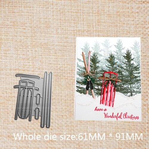 Christmas sled Metal Cutting Dies for DIY Scrapbooking Paper Cards Craft Making and Craft Fun Decoration 61*91 mm