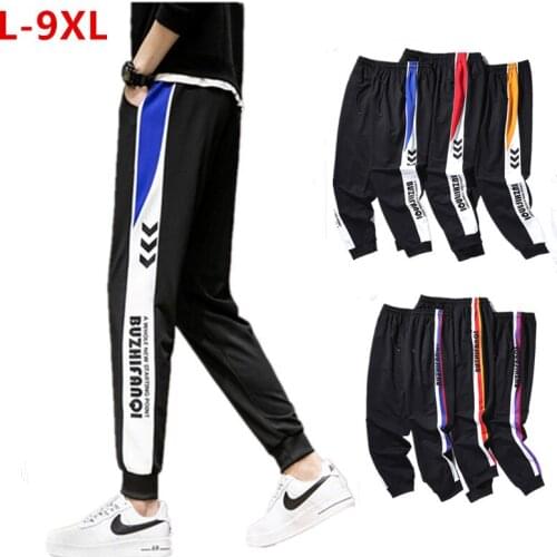 Men Joggers Plus Size 6XL 7XL 8XL 9XL Stretched Hiphop Harem Sweapants Boys Teenager Trousers Sports Hip Hop Man Jogging Jogger