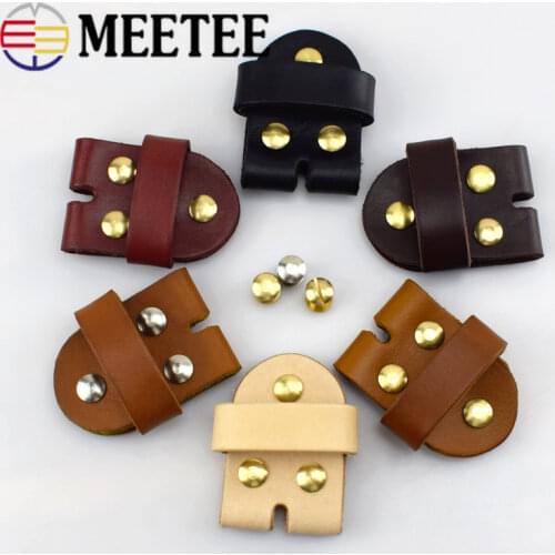 3.8cm Meetee High quality Mens Belt Pin Buckles Connection Leather Solid Brass Belts Buckle With Rivet DIY Craft Decor AP2387