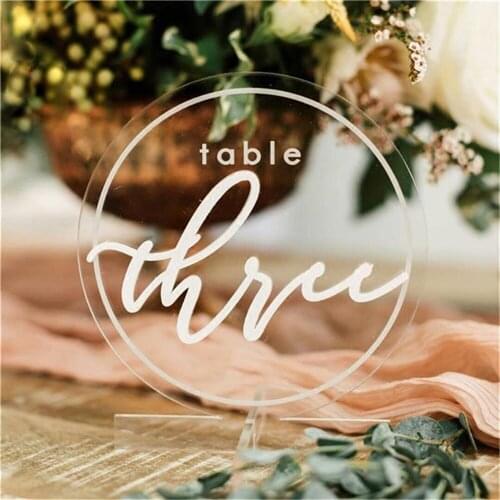 Table High Wedding End Name Stand Desk Number Stand Wedding Customized Letter Printing Transparent Acrylic Sign Stand for Seat