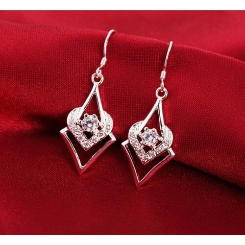 New 925 Sterling Silver Earrings for elegant Women Jewelry All-match crystal Earrings Mothers Day Gifts