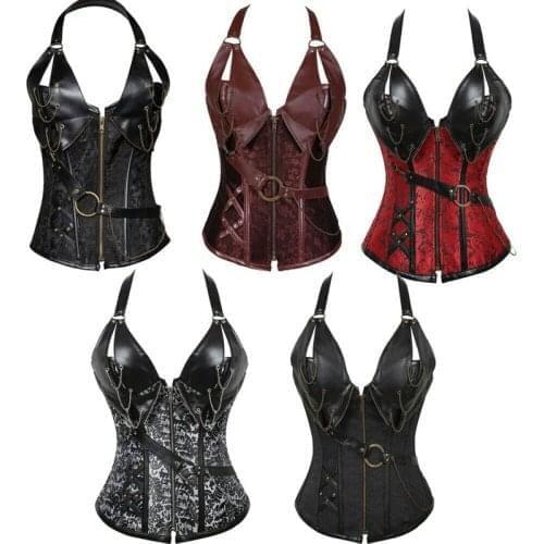 New Womens Leather Plus Size Corset, Belly Shaping Corset, All-inclusive Corset Corset, Steel Frame All-inclusive Corset Corset