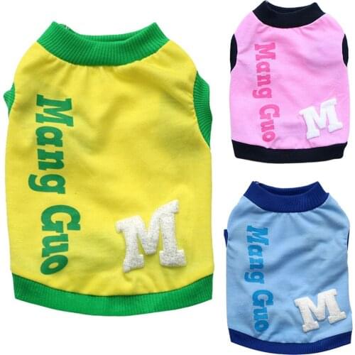 Small and Medium-sized Dog Clothes Summer New Fashion Cute Printing Letters Mango T-shirt Soft Vest Short Sleeves