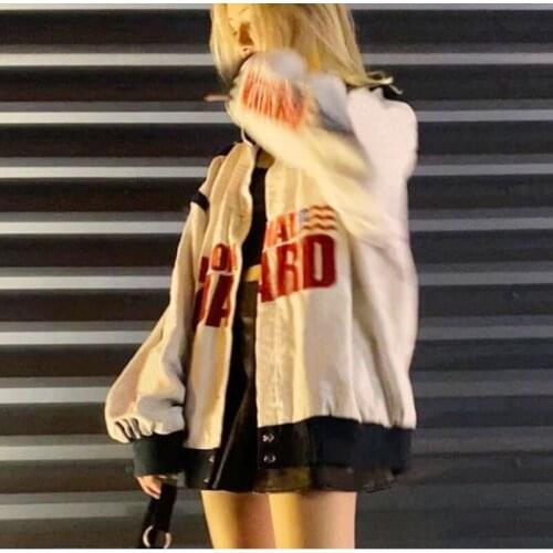 B-TOTO American Retro Beige Thin Jacket Jacket Female Tide Ins Spring And Autumn Baseball Uniform 2021