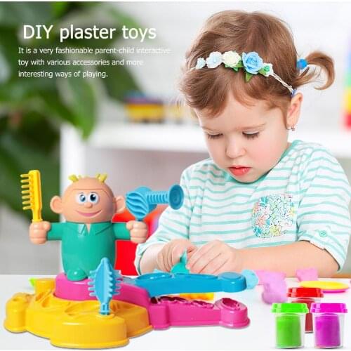 Hairdresser Plasticine Mold 3D Color Mud Barber DIY Plastic and Colored Mud Safe Non-toxic Educational Toy for Children