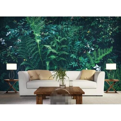 Custom 3D wallpaper green plant leaves living room dining room cafe background wallpaper living room background wall