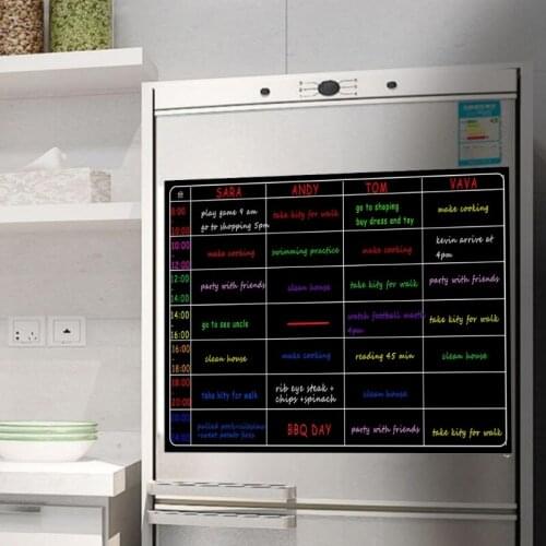 Simple Electromagnetic Refrigerator Blackboard, Weekly Menu Meal Planner, Grocery Shopping List Board, For Kitchen Refrigerator