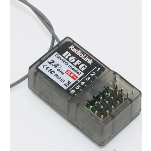 RadioLink R6FG 2.4GHz 6CH Receiver High Voltage RC Gyro Version For Radiolinks RC6GS RC Controller Transmitter