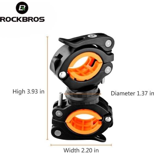 ROCKBROS 4 Colors Bicycle Cycling Rotating Light Double Holder LED Front light Headlight Lamp Pump MTB Bike Handlebar Holder