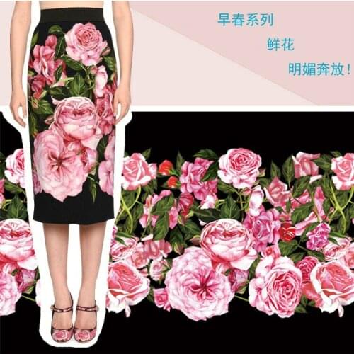 Spring and summer new floral apparel fabrics advanced digital printing fashion fabrics wholesale processing 145cm wide