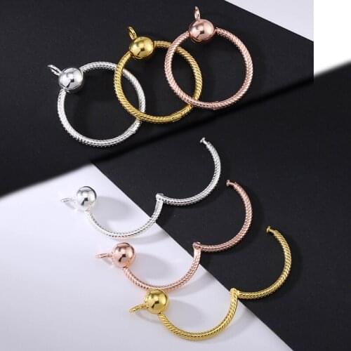 Buipoey High Quality Round Charm Pendant Necklace Original Fine Collar Opened Diy Beads Womens Jewelry Accessories