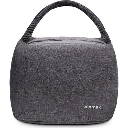 Winmax Brand New Thermal Insulated Grey Lunch Bags for Men Women Tote Cooler Bag Bento Lunch Container Food Storage Bags Handbag