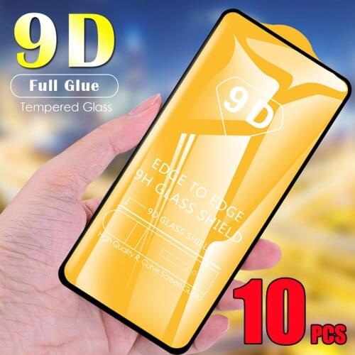 10pcs 9D Full Glue Cover Curved Tempered Glass 9H Film Screen Protetcor For iPhone 13 Pro Max 12 Mini 11 XS XR X 8 7 6 Plus SE