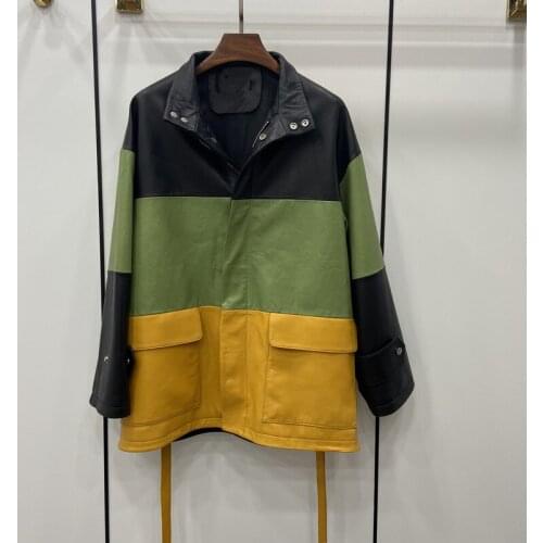 Woman Coats Natural Sheepskin Leather 2021 Fashion Female Windbreaker Jackets Real Sheepskin Leather Jackets H811