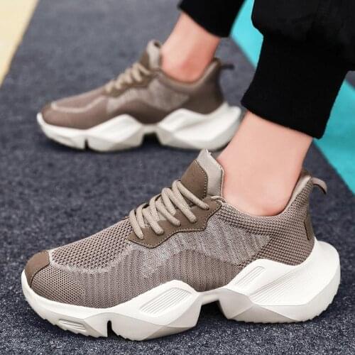 Plus Size Massive Sneakers for Running Husband Sport Shoes Mens Summer Sports Shoes Brown Athletic Brands Training Work B-855