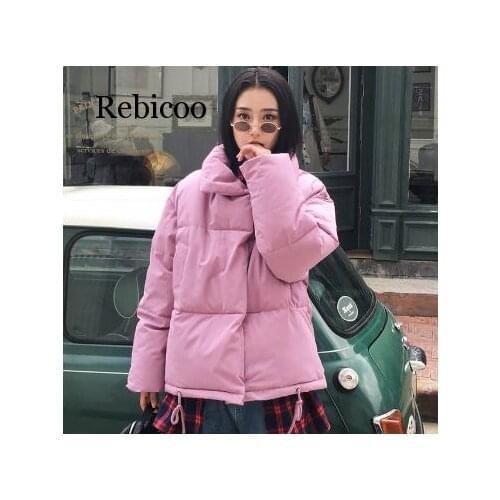 Stand Collar Breasted Buttons Female Coat Winter Womens Outwear Winter Jackets Autumn Cotton Padded Chaqueta Mujer Invierno