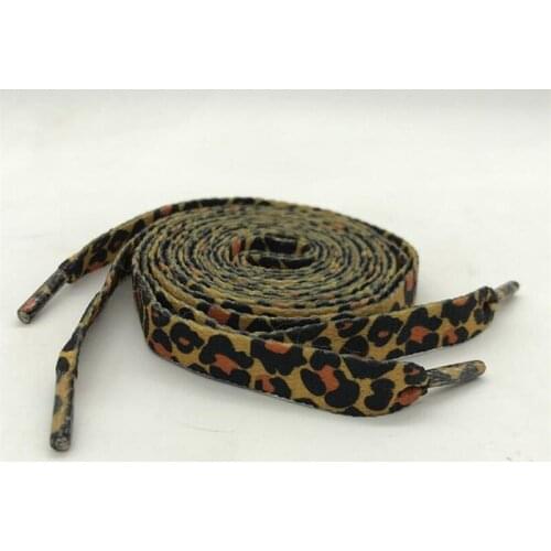 1 Pair Newest Classic Leopard Print Shoelaces Fashion Flat Laces Applicable to all kinds of shoes Leopard Print Shoestrings