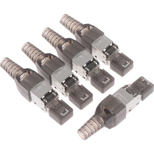 1Pc Tool-Free Shielded RJ45 Cat 7 Termination Plug Connector Modular 22-26AWG