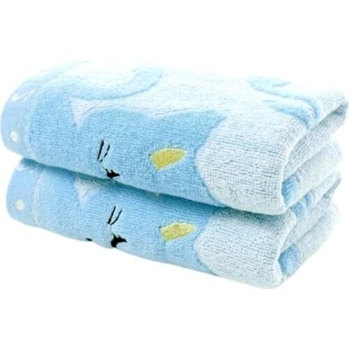 1pc Cartoon Cat Childrens Towel Ultra-soft Cotton Bamboo Fiber Super Absorbent Natural Material Newborn Washcloth Bathe Towel