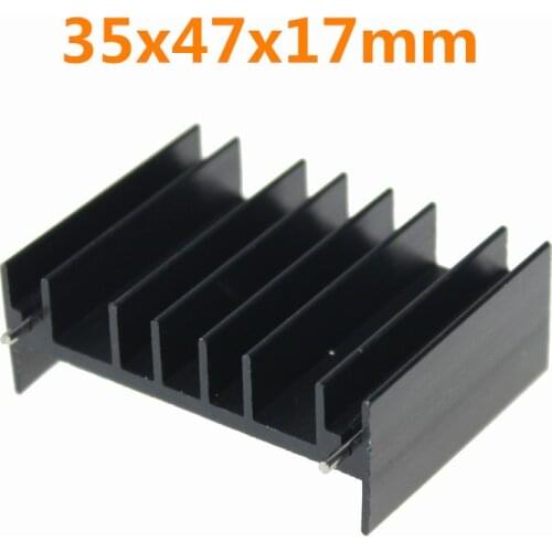 1 Piece 35x47x17mm Extruded Heat sink Heatsinks Black Anodized For MOS IC Triode
