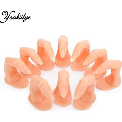 10pcs Professional Fake Nail Art Finger Practice Model Manicure Training False Hand Gel Polish Display Tools Pasteable Fingers