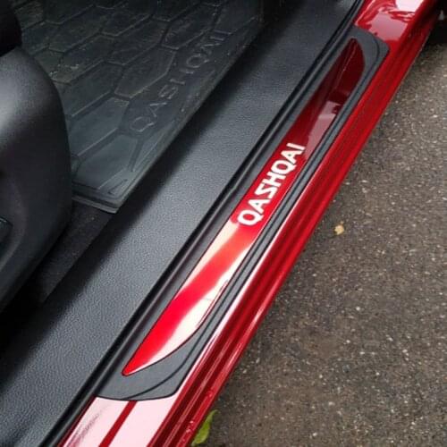 Door Sill Trim For Nissan Qashqai J11 2015 2017 2019 2020 Accessories Stainless Steel Plastic Scuff Plate Guard Protector 4 pcs