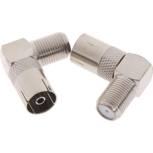 5 pcs RF Coaxial 90 Degree Right Angled TV Aerial Cable Connector RF Coaxial F Female to TV Female Plug to Female Socket HOT