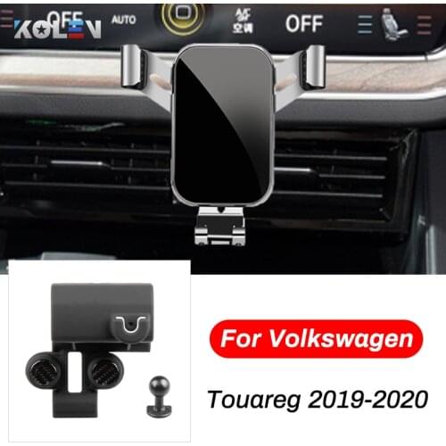 Car Mobile Phone Holder For Volkswagen Touareg 2019 2020 Car Smart Phone GPS Air Vent Outlet Bracket Snap-type Navigation Stand