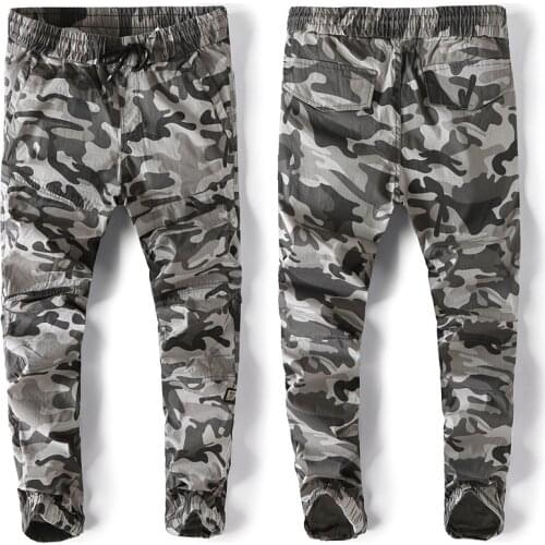 Cargo Pants Tactical Male Overalls Training Many Pockets Solid Hunter Field Woodland Camo MenS Designer Tooling Flexible