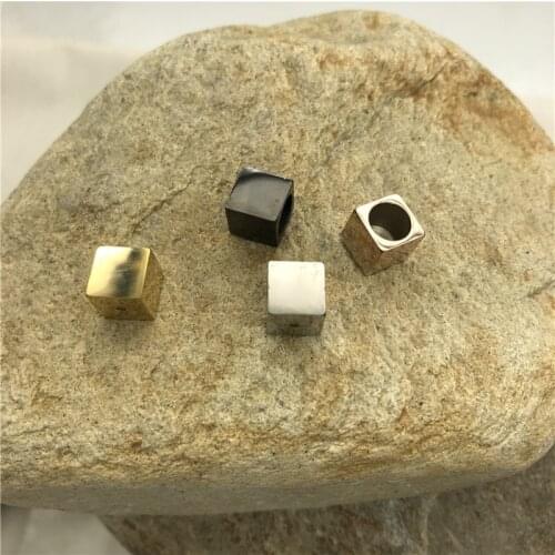 316l Stainless Steel 6mm Hole Square Spacer Beads For DIY Bracelets&Bangles Jewelry Making Accessories