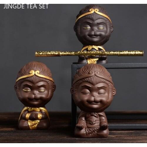 Boutique Purple Clay Tea Pets Ornament Handmade Teaware Accessories Home Potted Plants Decoration Crafts Tea Art Supplies