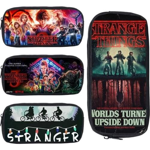 3D Print TV Series Stranger Things Makeup Case Cosmetic Bag Anime Stationery Pencil Case Storage Pouch Kid School Supplies Boys