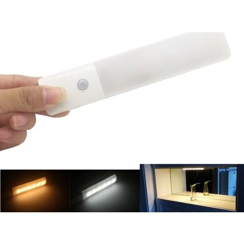 Motion Sensor LED Night Light 6 LEDs USB Charging Wireless Lamp Under Cabinet Lights Kitchen Wardrobe Emergency Stairs Lighting