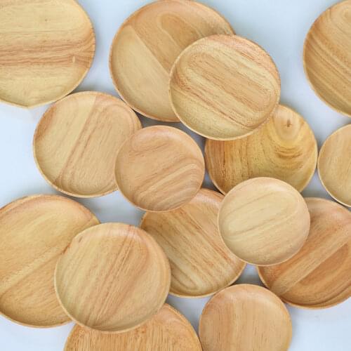 High-Quality Healthy Natural Rubber Wooden Tray for Photography Background Decoration Food Dish Fruit Dessert Storage Utensils
