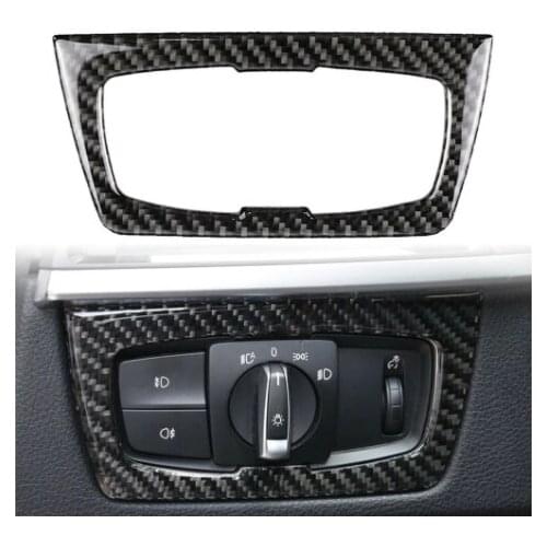 ​for BMW F30 F31 F32 F33 F34 3Series 328i 325i 2012-2020 Auto Headlight Switch Frame Interior Cover Trim Carbon Fiber ABS