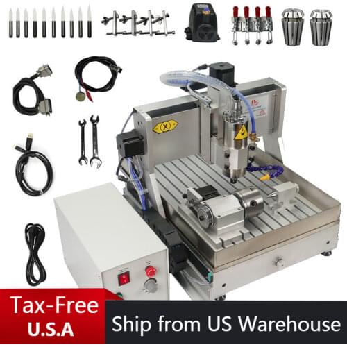 4 Axis 2.2KW USB CNC Router Engraver 6040 CNC Metal Milling Cutting Machine Water Tank with Engraving Tools