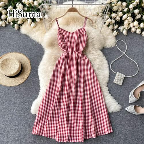 Модные платья в клетку HISUMA China At AliExpress