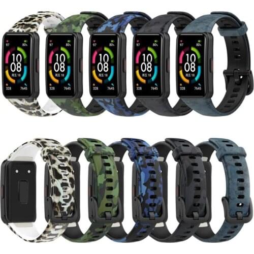 Camouflage Silicone Smartband Sport Wrist Watchband For Huawei Honor Band 6 Pro Strap Smart Wristband Band6 Bracelet Accessories