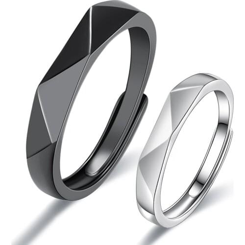 New Simple Geometric Multi-Section Adjustable Matching Rhombus Wedding Ring 2021 Couple Engagement Jewelry Party Party Gift