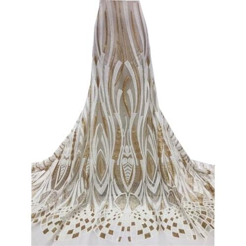 SJ Lace African Lace Fabric 2021 High Quality Lace Fabric for Sewing Clothes Sequins Nigerian Laces Fabric jl5-59