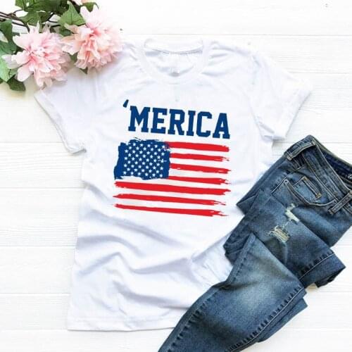Summer t-shirt womens flag American clothing graphic t shirt short sleeve printed tee tshirt female top women clothes