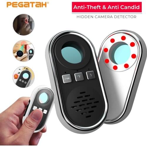 Secret cameras Finder Anti Candid Camera Detector Mini Camera Bug Privacy Security with Flashlight Anti-lost Alarm Detectors