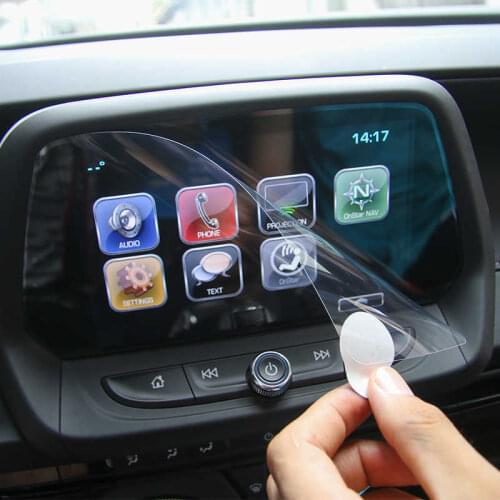 MOPAI Nanofilm Stickers Car Interior GPS Navigation Screen Protect Transparent Film for Chevrolet Camaro 2017 Up Car Accessories