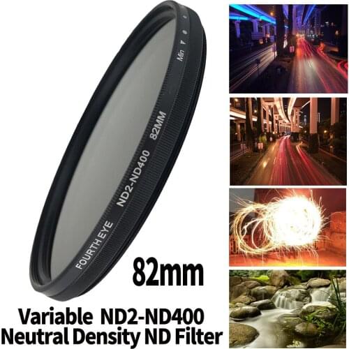 ND Lens 82mm Variable ND2-ND400 Neutral Density Filter Fader ND Adjustable Optical Glass Lens Apply to 82mm camera lens