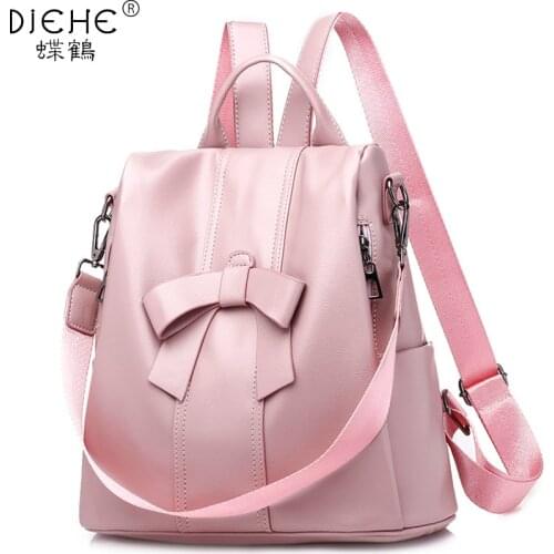 2021 New soft Leather Backpack Women Fashion School Bags Backpacks for Teenage Girls Vintage Backpack Anti-theft Sac A Dos