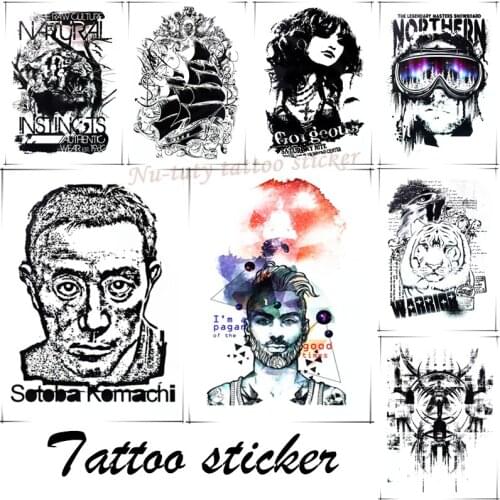 Nu-TATY Sailing man Temporary Tattoo Body Art, 12*20cm Flash Tattoo Stickers, Waterproof Fake Tatoo Henna Wall Sticker